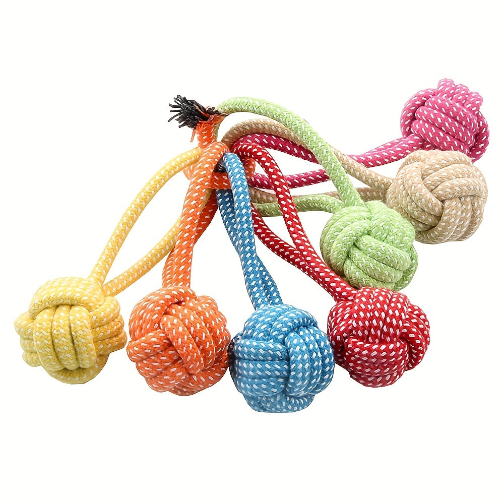 Colorful Braided Rope Ball Dog Toy