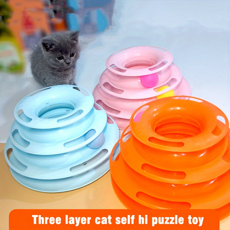 Cat Toy Tower with Rotating Balls