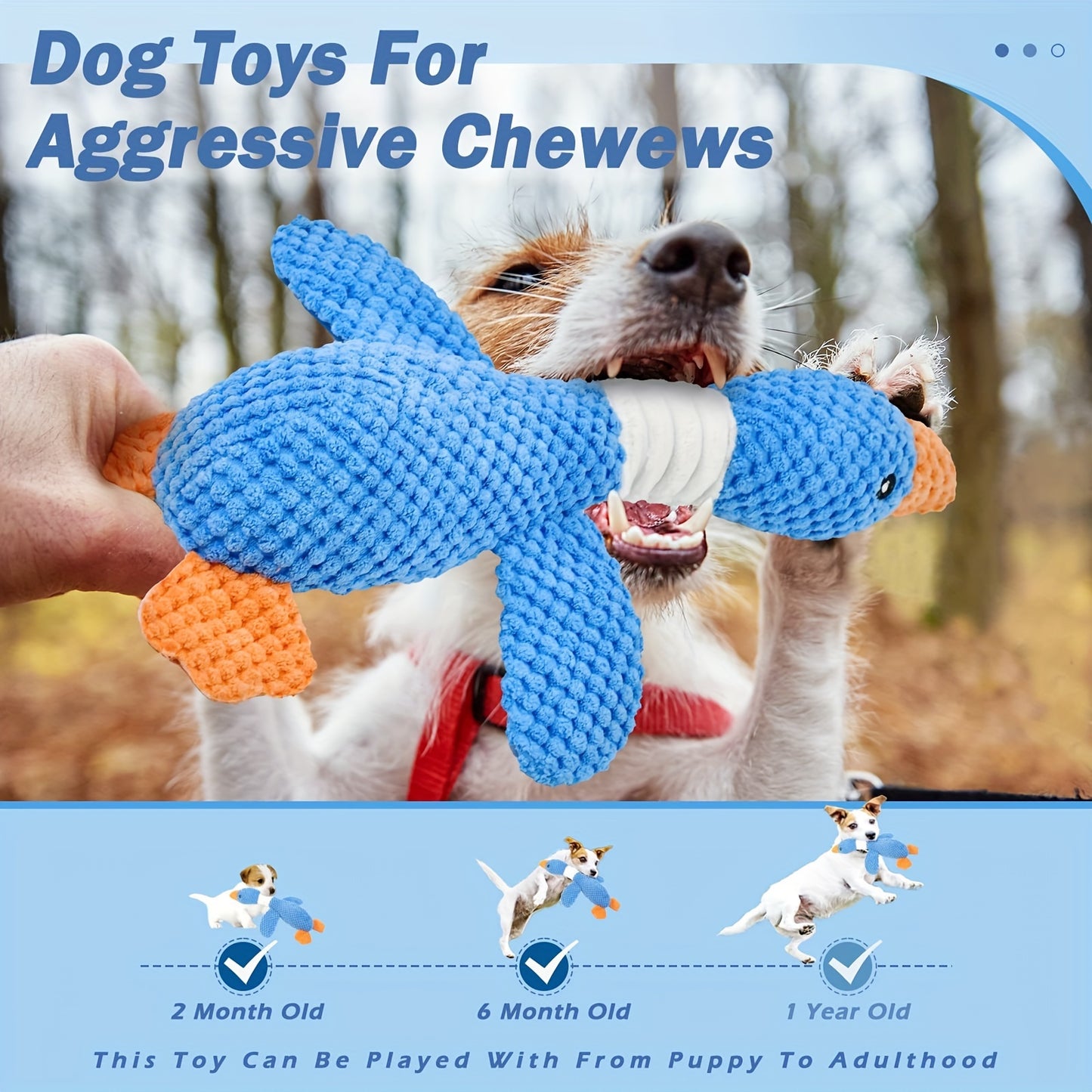 Durable Plush Duck Dog Toy for Medium Breeds