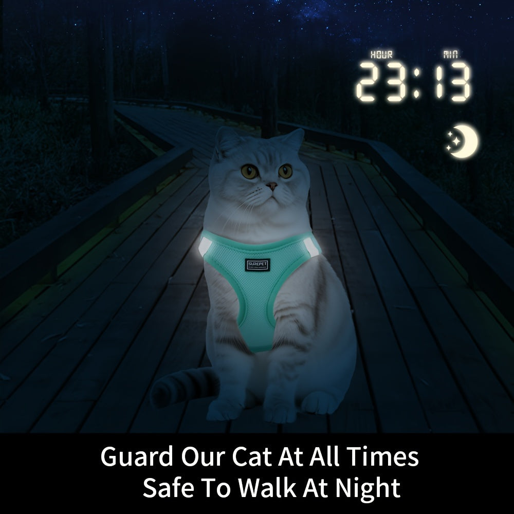 Adjustable Cat Harness with Reflective Strap