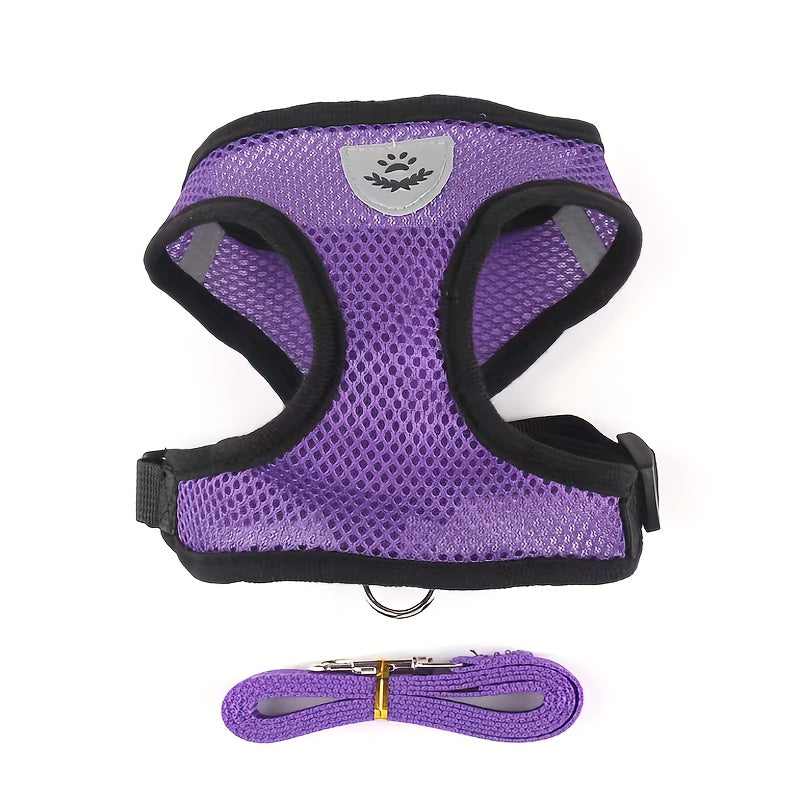 Adjustable Puppy Cat Vest Harness With Soft Mesh