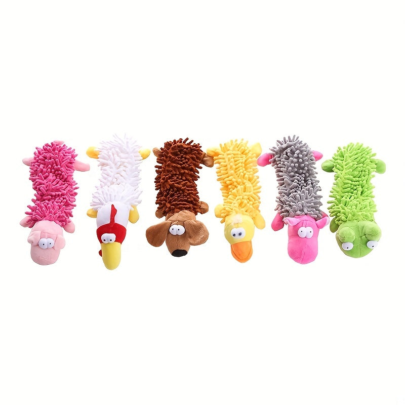 Interactive Plush Dog Toy with Squeaker for Chew