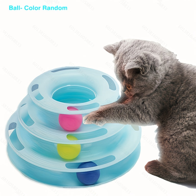 Cat Toy Tower with Rotating Balls
