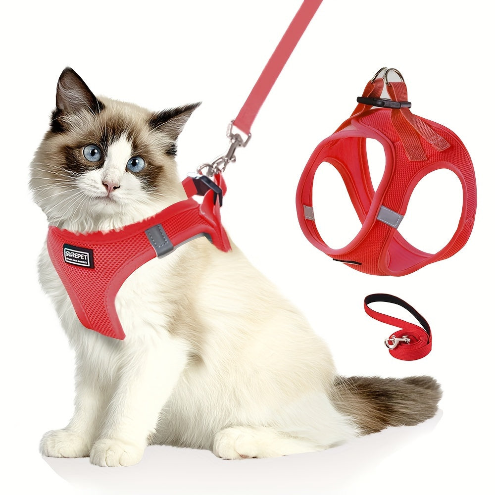 Adjustable Cat Harness with Reflective Strap