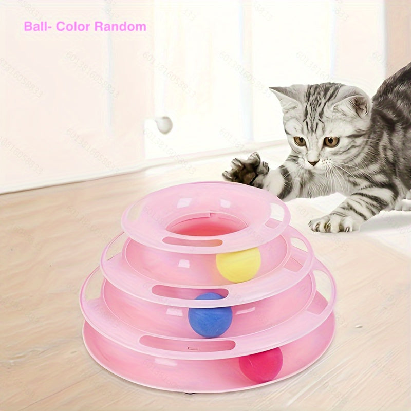Cat Toy Tower with Rotating Balls