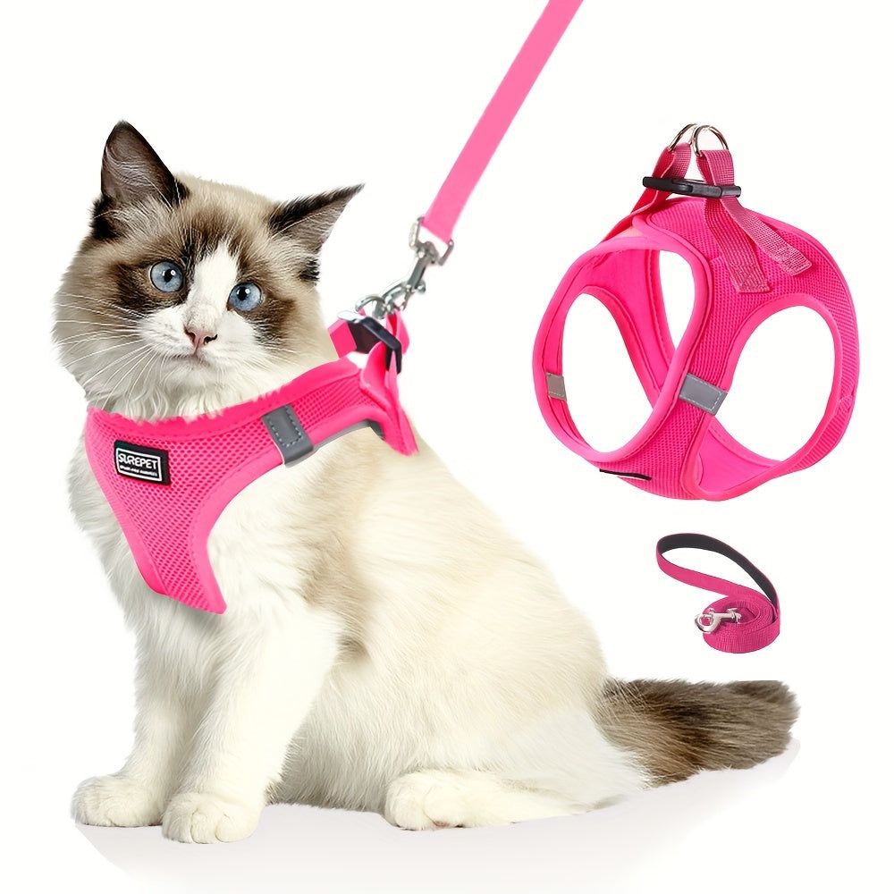 Adjustable Cat Harness with Reflective Strap