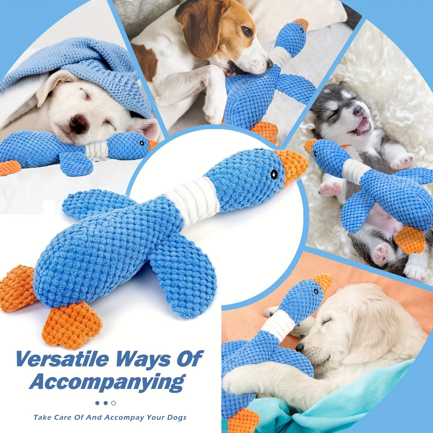 Durable Plush Duck Dog Toy for Medium Breeds
