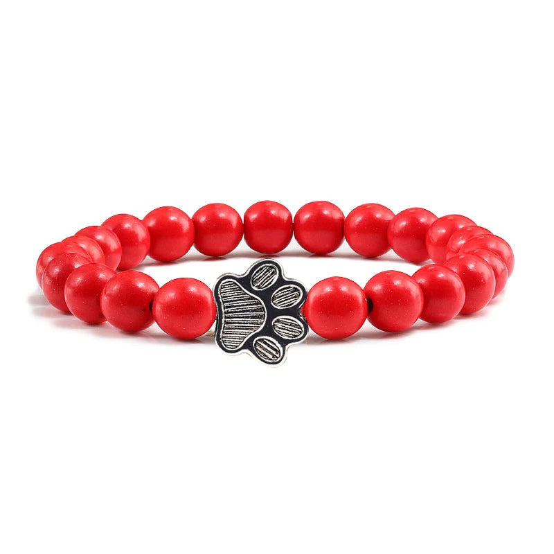 Matte Lava Volcanic Stone Paw Charm