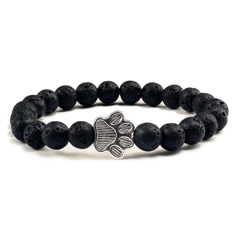 Matte Lava Volcanic Stone Paw Charm