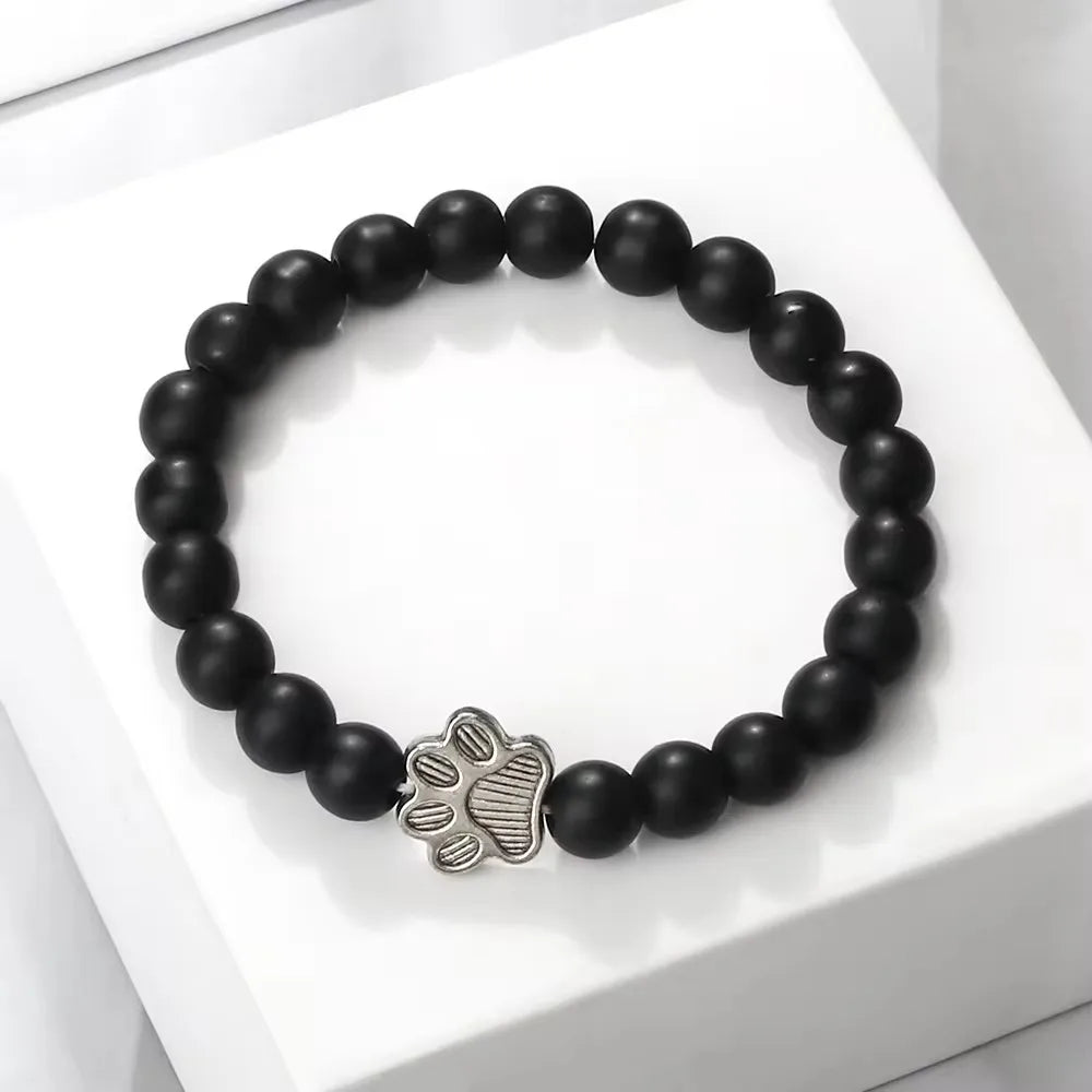 Matte Lava Volcanic Stone Paw Charm