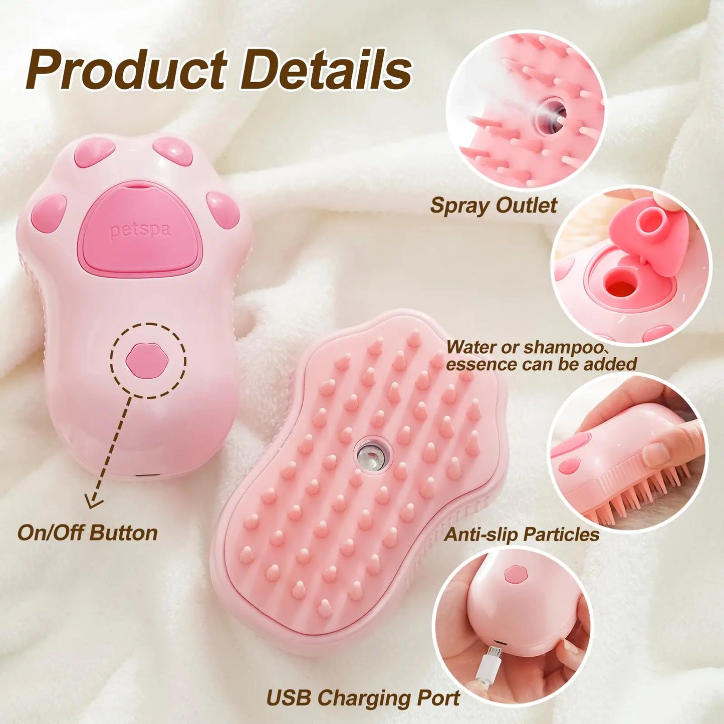 3 in 1 Pet Brush Cat Dog
