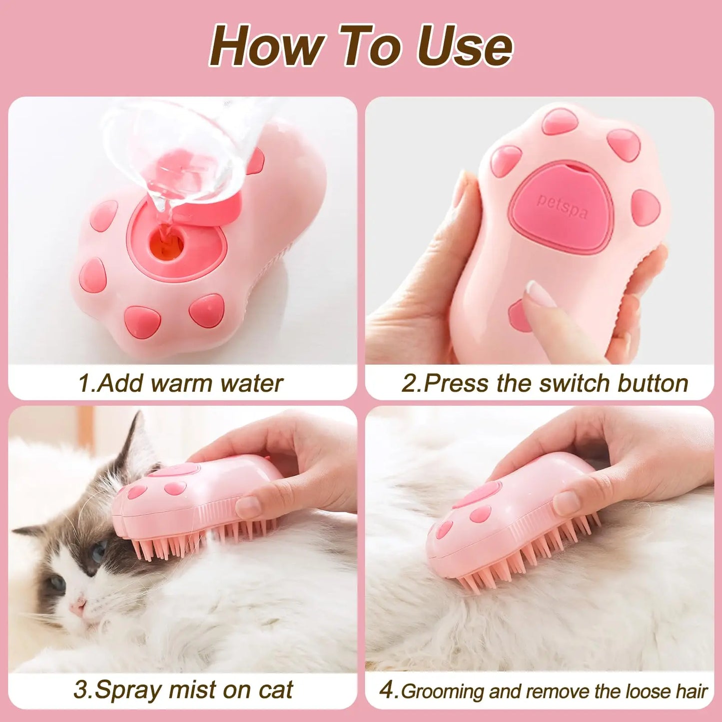3 in 1 Pet Brush Cat Dog