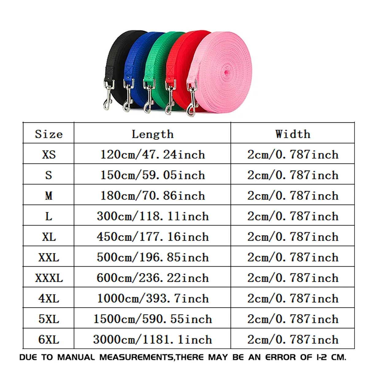 Nylon Dog Training Leashes, 1.5M 1.8M 3M 4.5M 15M 30M