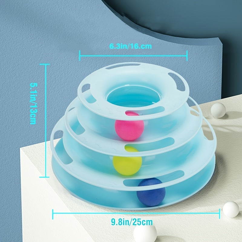 Cat Toy Tower with Rotating Balls