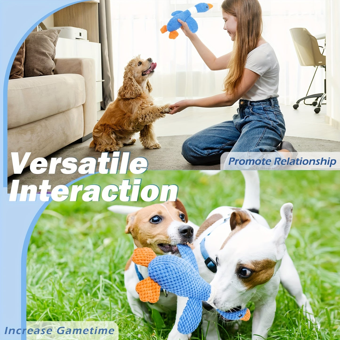 Durable Plush Duck Dog Toy for Medium Breeds