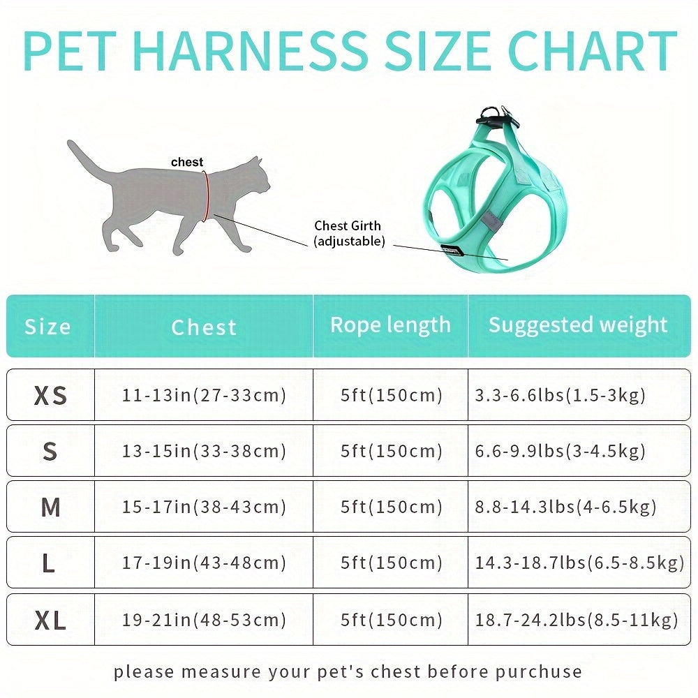 Adjustable Cat Harness with Reflective Strap