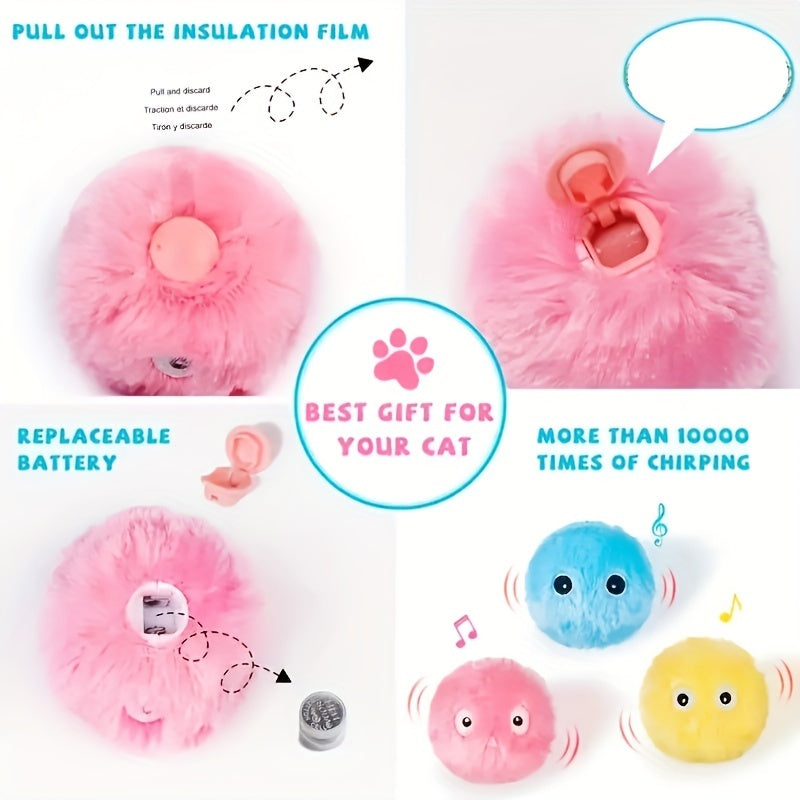 Interactive Cat Plush Toy Ball
