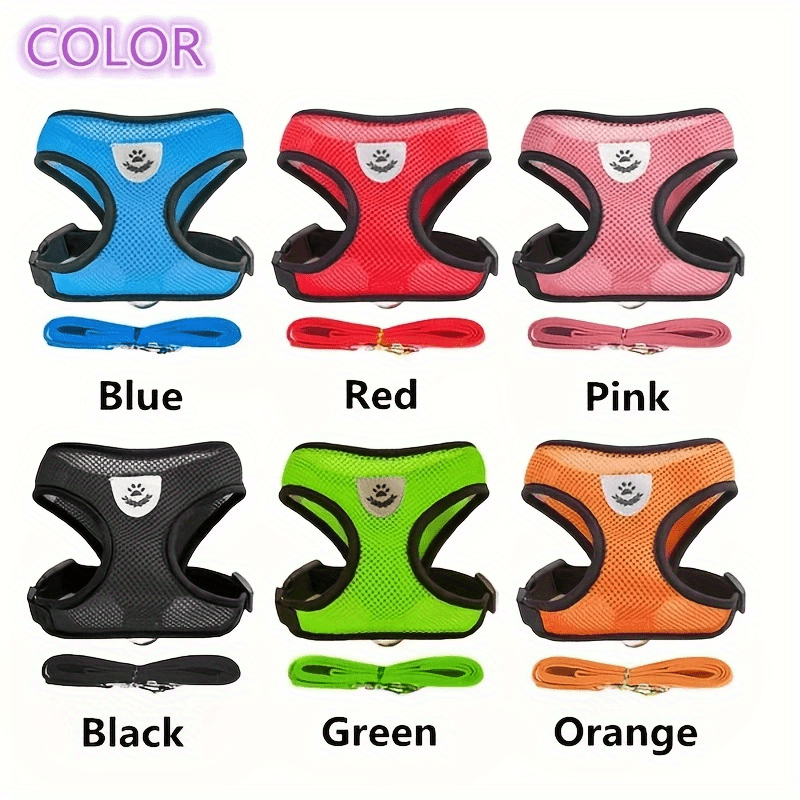 Adjustable Puppy Cat Vest Harness With Soft Mesh