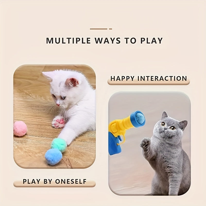Cat Launcher Toy with 20 Plush Balls