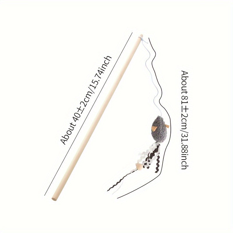 Mouse Cat Teaser Stick