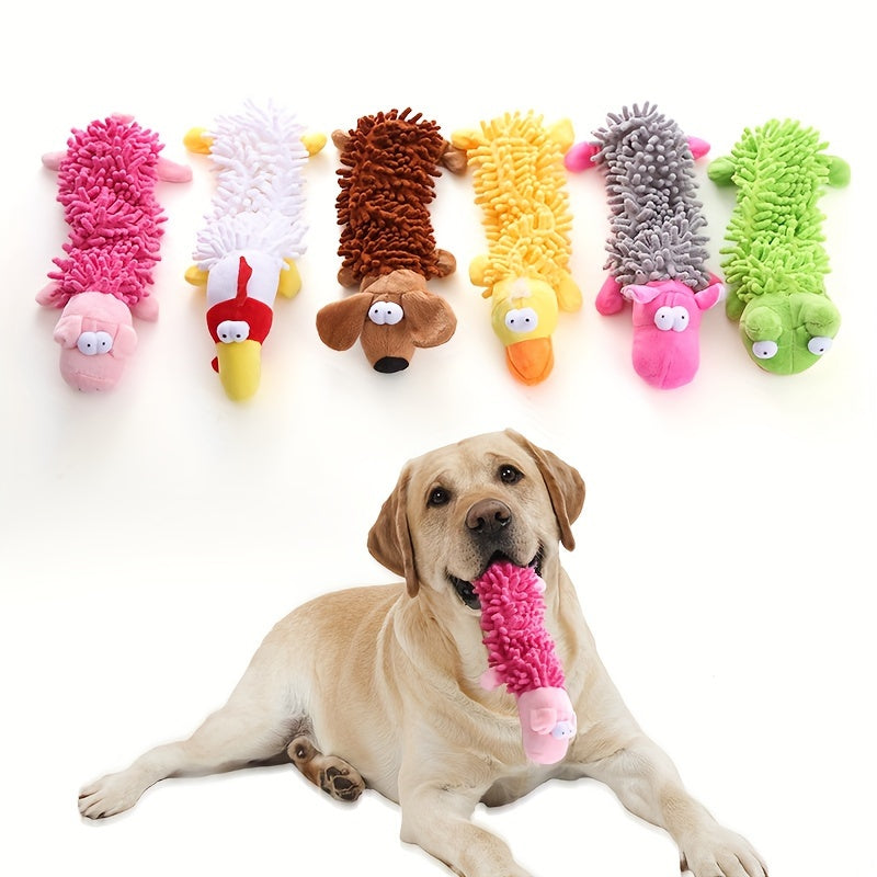 Interactive Plush Dog Toy with Squeaker for Chew