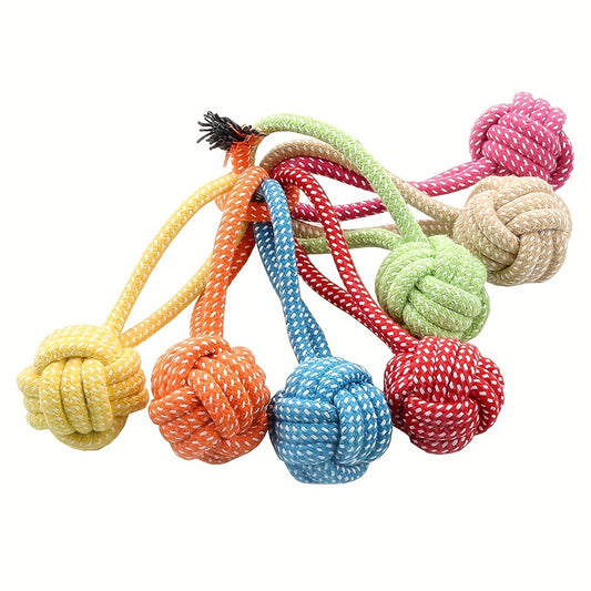 Colorful Braided Rope Ball Dog Toy