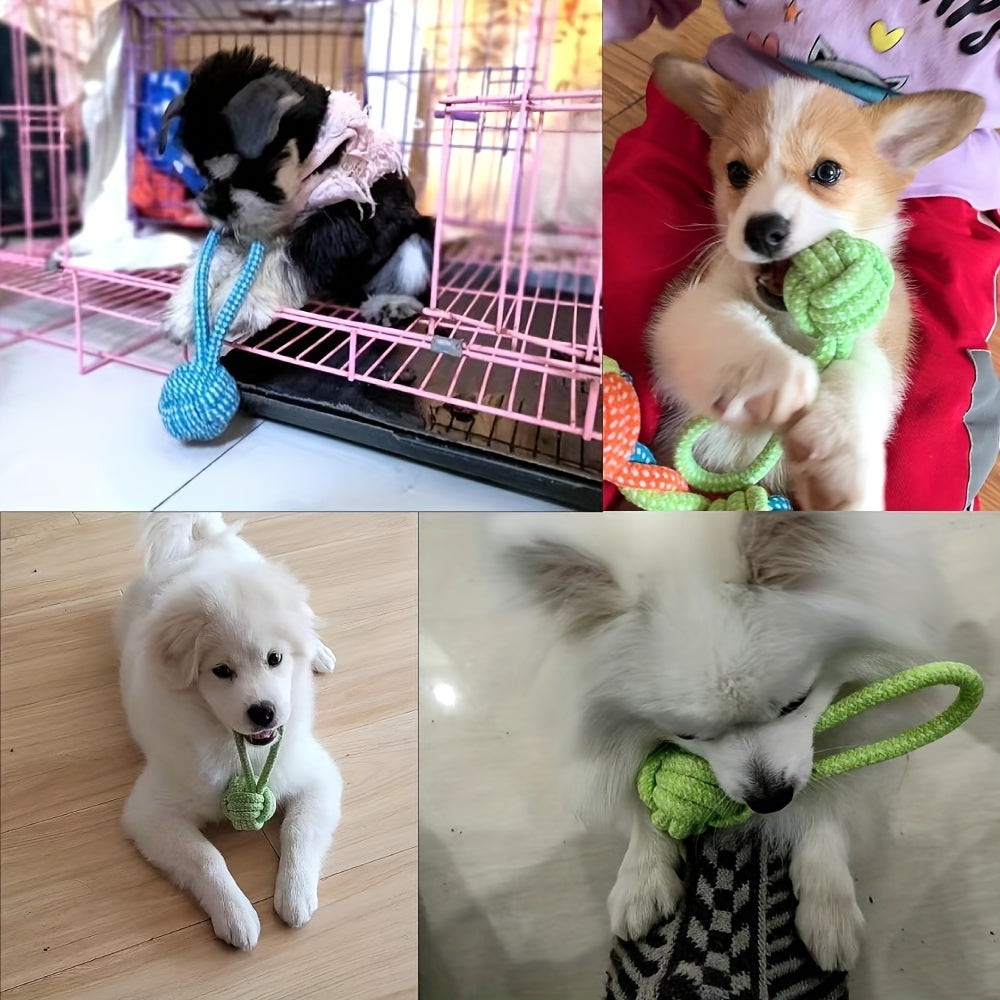 Colorful Braided Rope Ball Dog Toy