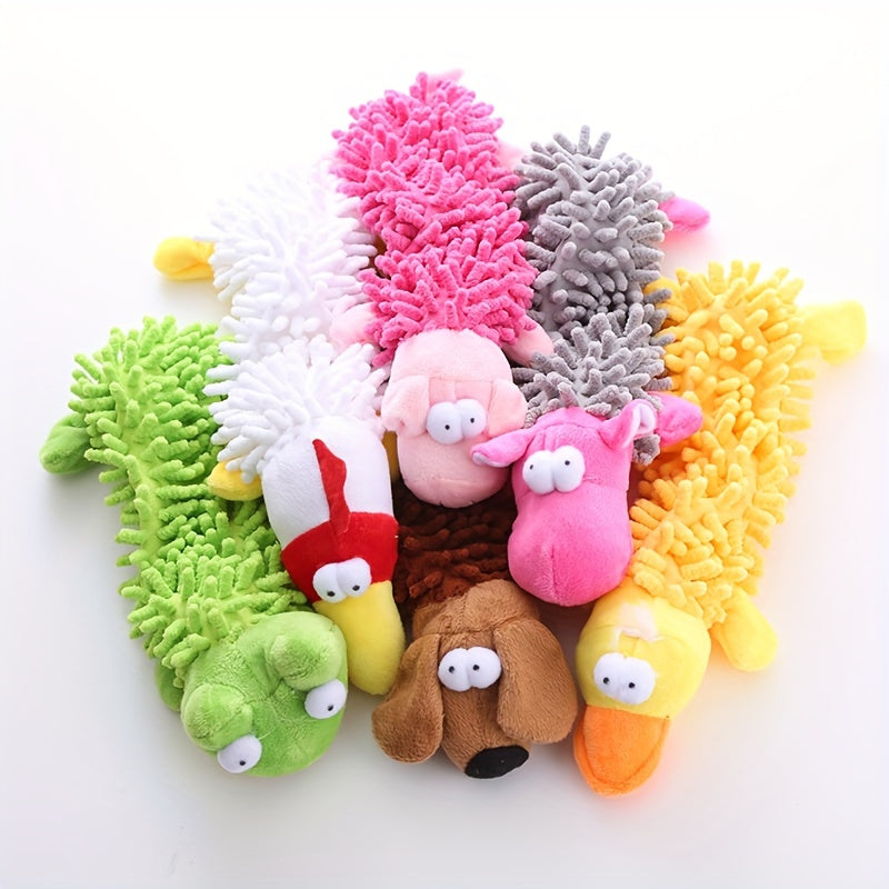 Interactive Plush Dog Toy with Squeaker for Chew