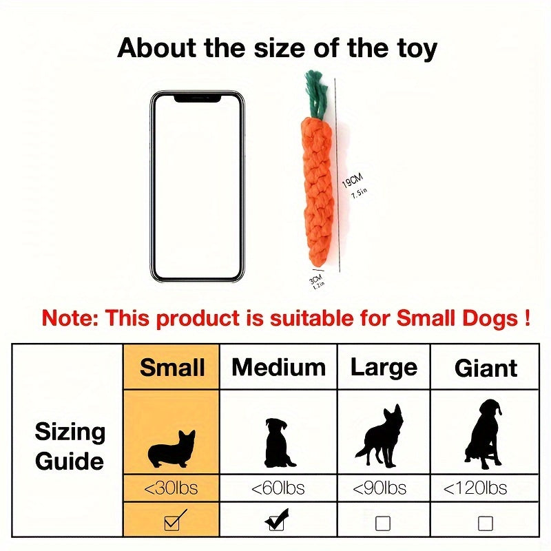 Carrot-Shaped Dog Chew Toys