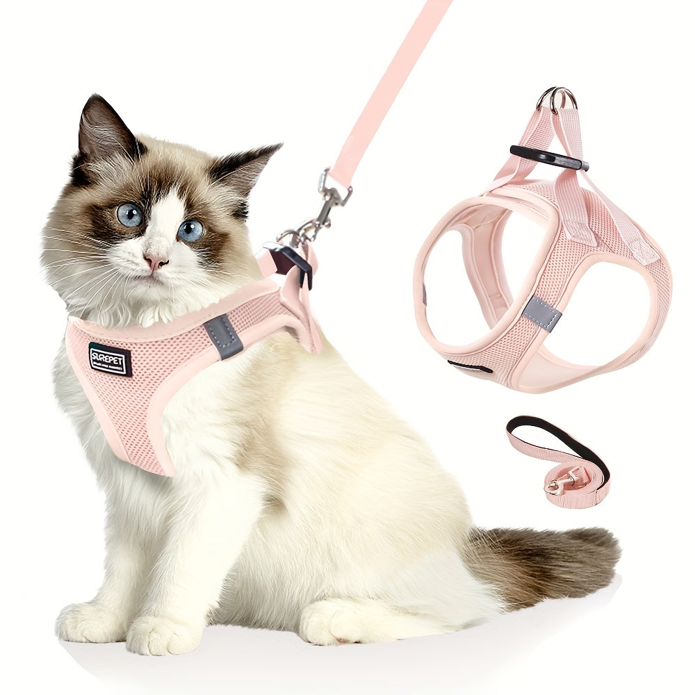 Adjustable Cat Harness with Reflective Strap