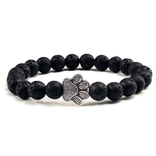 Natural Matte Lava Volcanic Stone Paw Charm