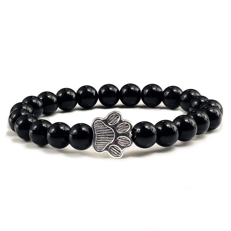 Matte Lava Volcanic Stone Paw Charm