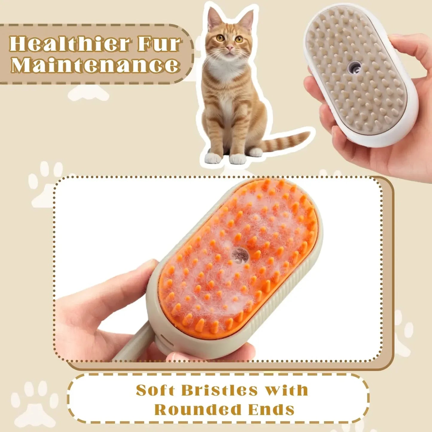Pet Spray Massage Brush 3 in 1