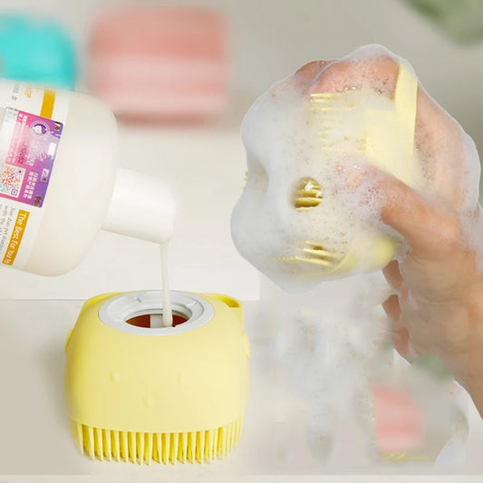 Cat and dog silicone bath brush