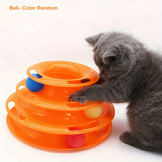 Cat Toy Tower with Rotating Balls